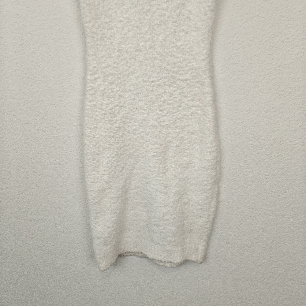 Meshki Fuzzy Teddi White Short  Sleeve Bodycon Mini Dress Size Small Women's - Picture 12 of 13